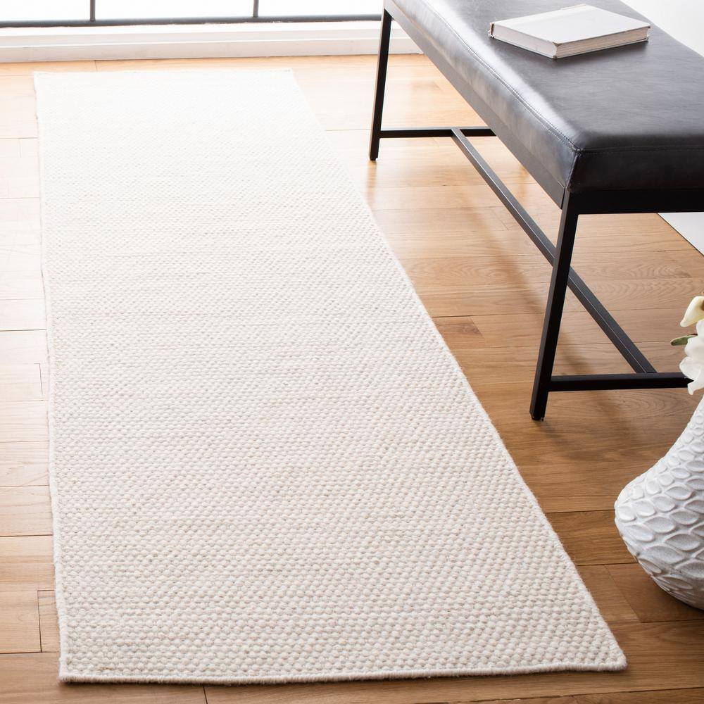 Ivory Hand Tufted Wool Runner Rug 2'3" x 8'