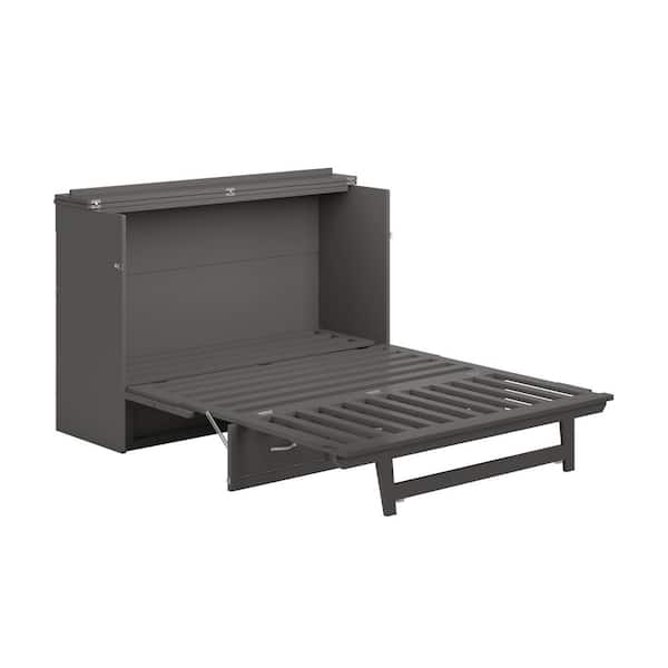 AFI Vivian Gray Solid Wood Frame Queen Murphy Bed Chest with Built-in Charging Station