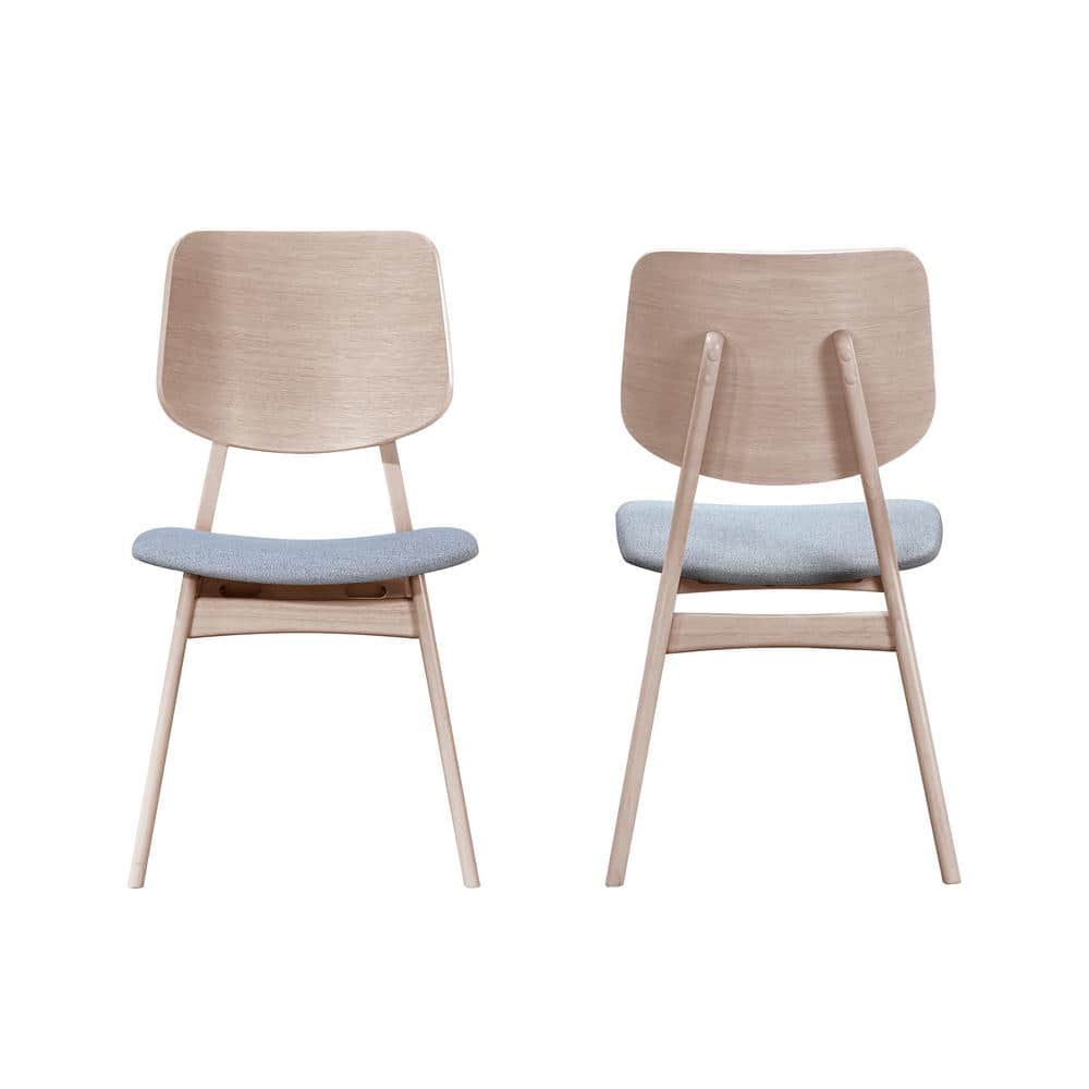 Oscar White Ash Upholstered Mid-Century Modern Side Chair