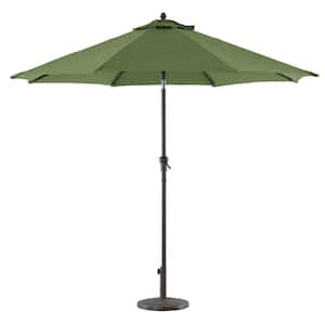 9 ft. Aluminum Market Crank and Tilt Patio Umbrella in Green