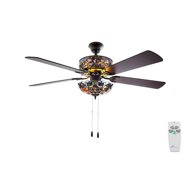 River of Goods 52 in. Indoor Violet Ceiling Fan with Light Kit and Remote Control