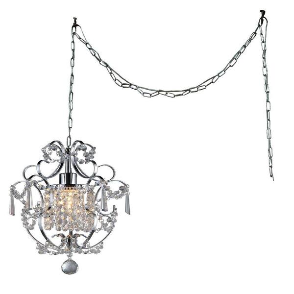 Cynthia 11 In Chrome Indoor Crystal, Swag Lamps Home Depot