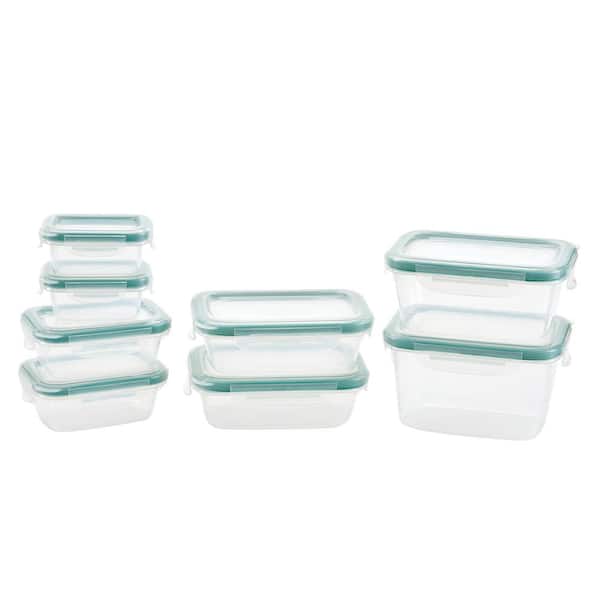 OXO Good Grips Smart Seal , 12 Piece Glass Container Set,Clear,Blue