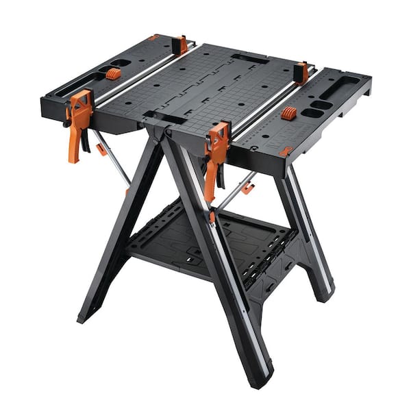 Worx Pegasus Multi-Function Work Table and Sawhorse with Quick Clamps and Holding Pegs