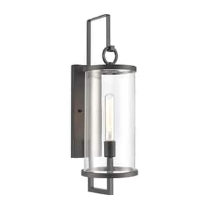 Imus Charcoal Black Outdoor Hardwired Wall Sconce with No Bulbs Included