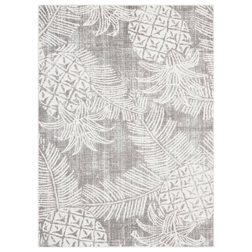 Taupe and Ivory Pineapple 8' x 10' Indoor/Outdoor Rug