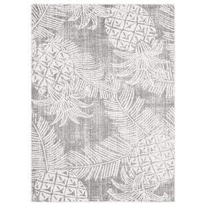 Malibu Pineapple Taupe/Ivory 8 ft. x 10 ft. Indoor/Outdoor Area Rug