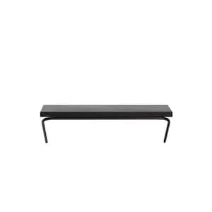 Venice 8 in. x 24 in. x 7.5 in. Black Mango Wood and Iron Floating Shelf