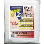 12 ft. x 15 ft. 12 oz. Natural Canvas Drop Cloth (2-Pack)