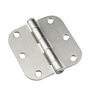 3 in. x 3 in. Brushed Nickel Full Mortise Butt Hinge with Removable Pin (2-Pack)