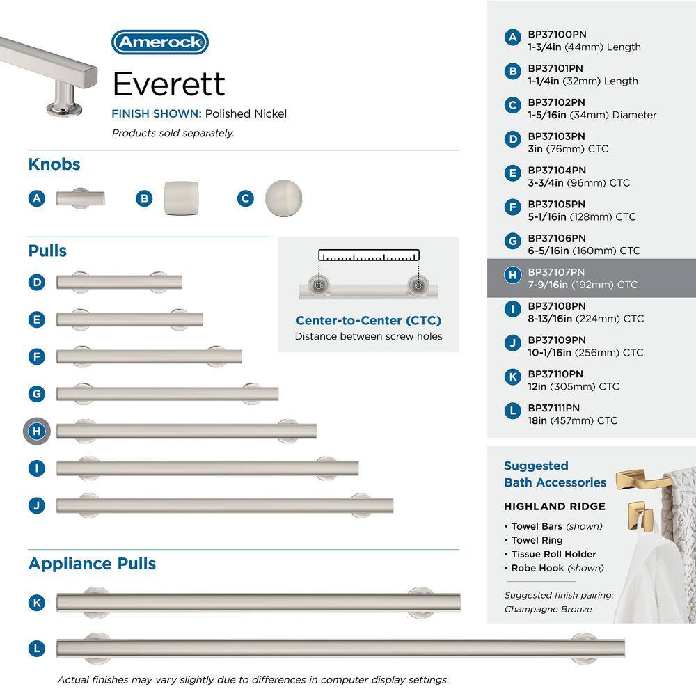 Polished Nickel Modern Cabinet Drawer Pull with Mounting Hardware