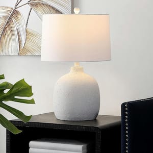 Veleri 24 in. White Speckle Table Lamp with White Shade