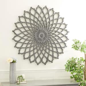 Wood Gray Cut-out Starburst Wall Decor