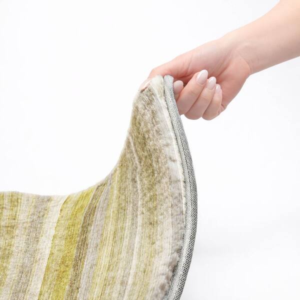 Dream Shag Premium Machine Washable Abstract ADS535 Wheat 2 ft. x 7 ft. Runner Rug
