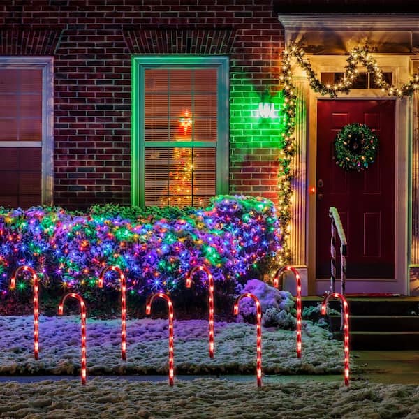Northlight Candy Cane 8 Function Outdoor Christmas Pathway Lights