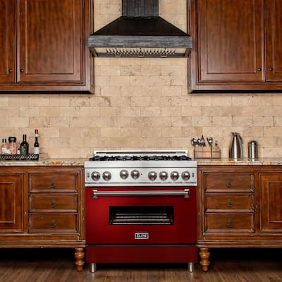 ZLINE 36 in. 4.6 cu. ft. Range with Gas Stove and Gas Oven in Stainless Steel and Red Gloss Door (RG-RG-36)