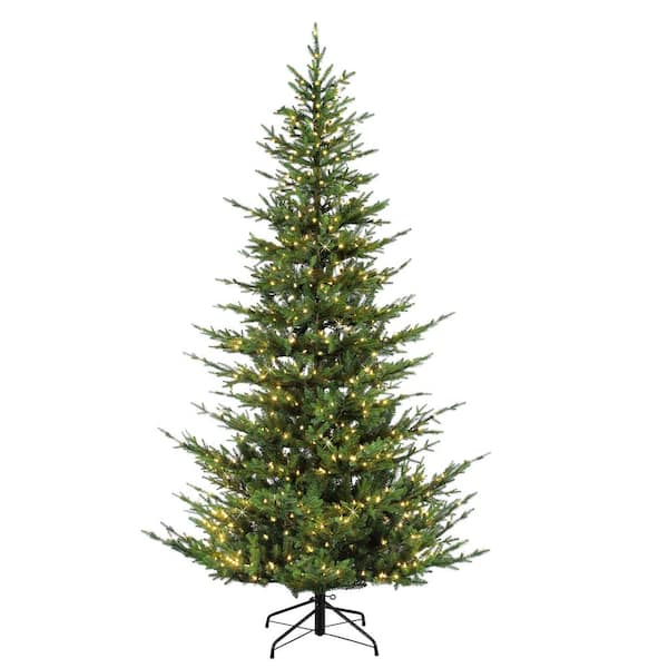 Puleo International 7½' Pre-Lit Natural Fir Artificial Christmas Tree with 700 UL-Listed Clear Lights