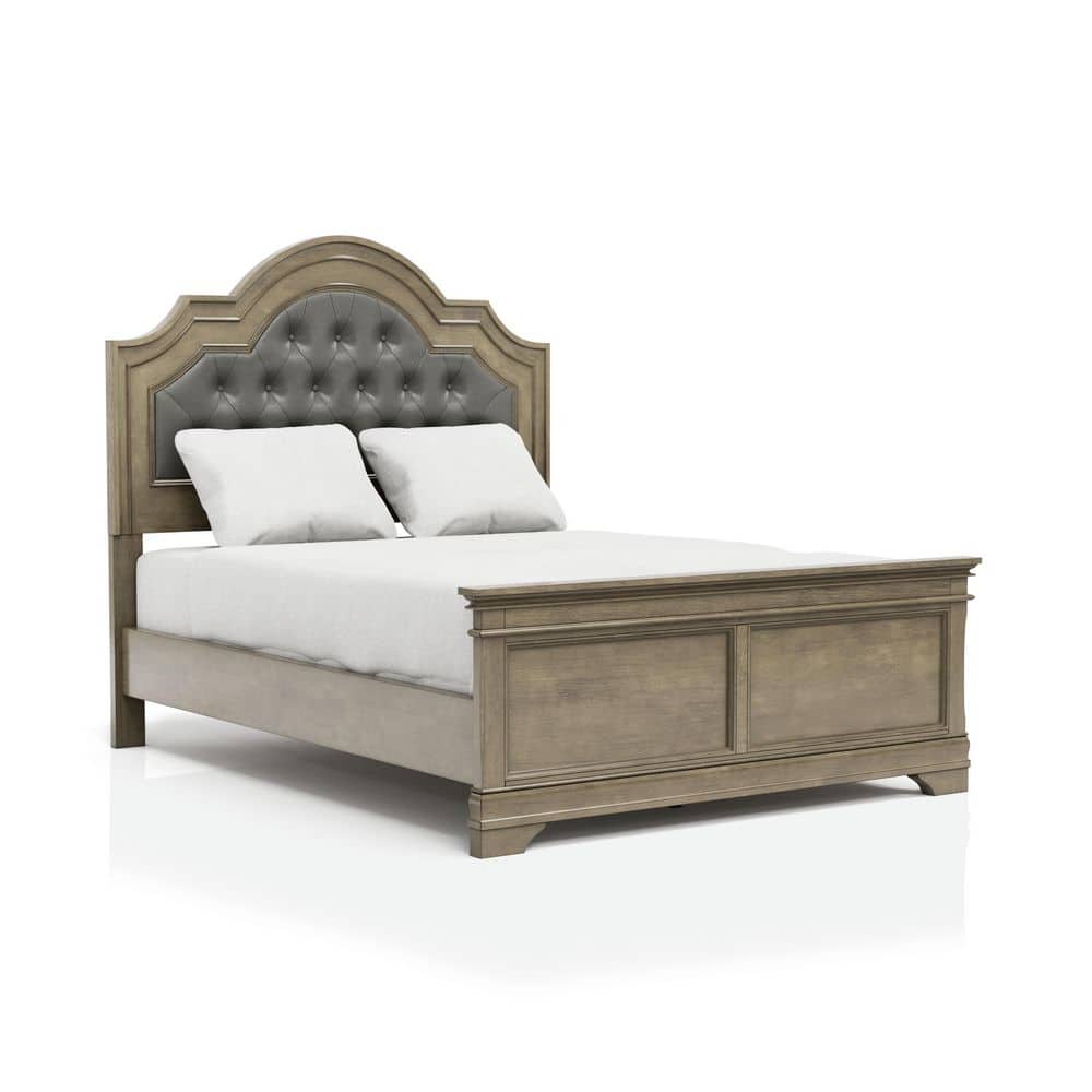 Furniture of America Steamboat Gray King Panel Bed with Padded Headboard  IDF-7181EK - The Home Depot