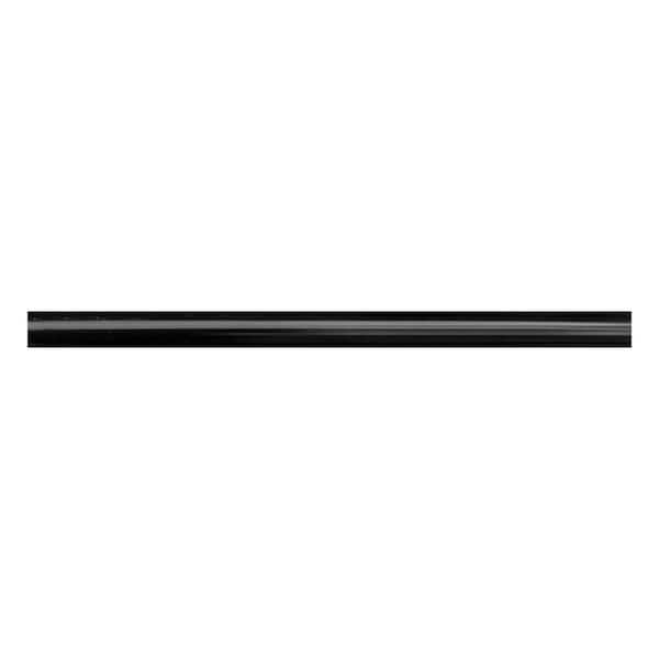 Grandis 0.6 in. x 12 in. Black Marble Polished Pencil Liner Tile Trim (0.5 sq. ft./case) (10-pack)