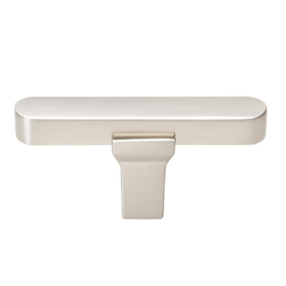 GLIDERITE 2-1/4 in. Satin Nickel Finish Solid Flat T-Bar Cabinet Knob ...