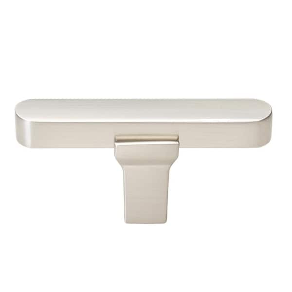 GLIDERITE 2-1/4 in. Satin Nickel Finish Solid Flat T-Bar Cabinet Knob (10-Pack)