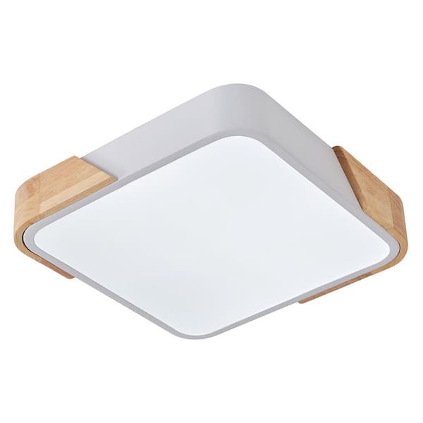 DEWDROP 15.74 in. 1-Light Classic LED Flush Mount Ceiling Light 36-Watt White Ceiling Lighting Fixtures for Living Room Kitchen
