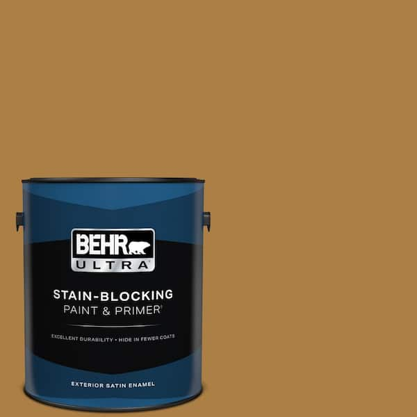 BEHR ULTRA 1 gal. #M280-7 24 Karat Satin Enamel Exterior Paint & Primer