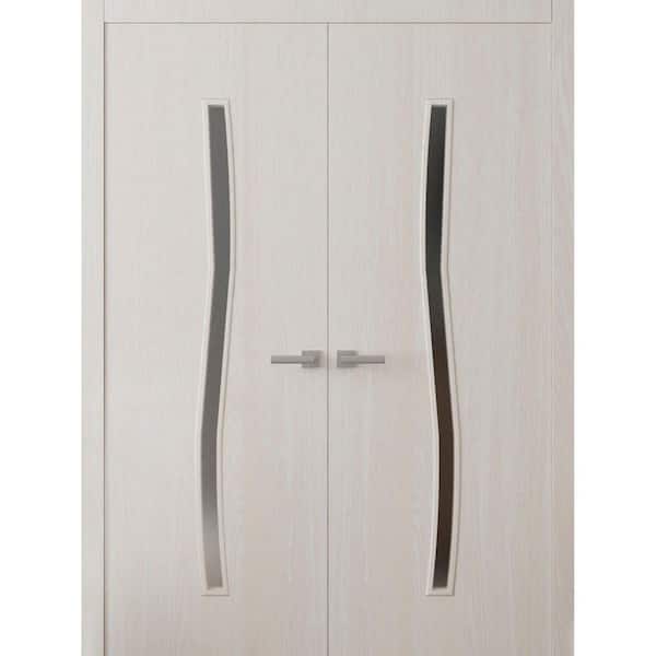 3012 56 in. x 80 in. Sold Core Ash Franko Color Wood Interior Door Kit with Quick Assemble Jamb