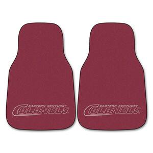 NCAA Eastern Kentucky University Heavy Duty 2-Piece 18 in. x 27 in. Nylon Carpet Car Mat
