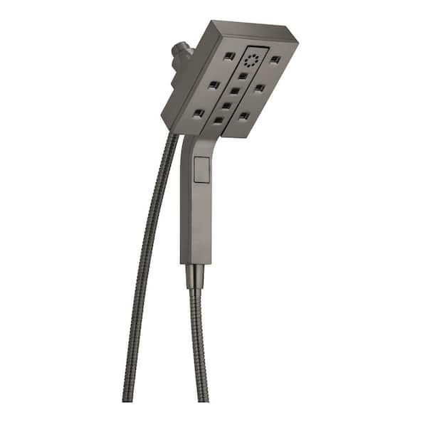 Delta In2ition 4-Spray Patterns 1.75 GPM 4.5 in. Wall Mount Dual Shower Heads in Lumicoat Black Stainless