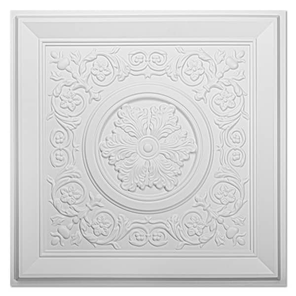 White 2 ft. x 2 ft. Square Edge Lay-In Ceiling Tile, Decorative Glue up Ceiling Panels, 12 Pack(48 sq. ft. /case)