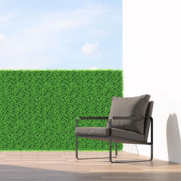 YIYIBYUS 15 .74 in. x 23.62 in. Green Artificial Boxwood Hedge Greenery Panels Backdrop Fence Privacy Screen (12-Piece)