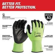 Large High Visibility Level 3 Cut Resistant Polyurethane Dipped Work Gloves (12-Pack)