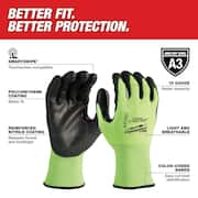 XX-Large High Visibility Level 3 Cut Resistant Polyurethane Dipped Work Gloves