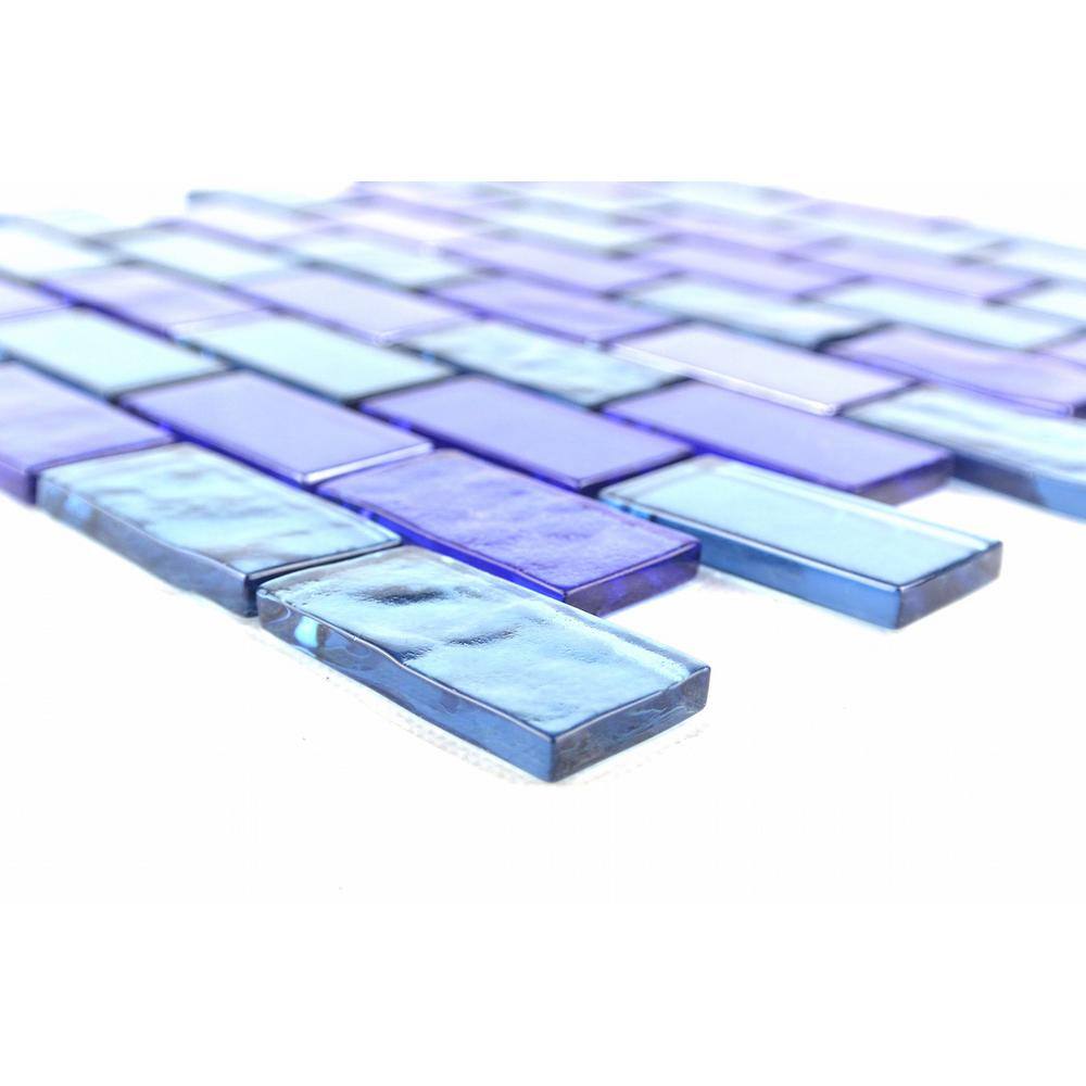 Landscape Gray Glossy Glass Mosaic Tile for Kitchens and Bathrooms
