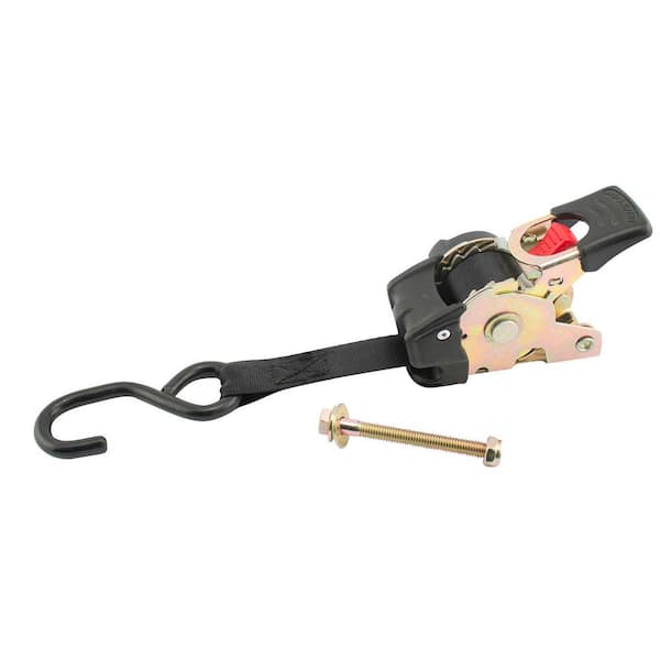 1 in. x 9 ft. 1200 lbs. Bolt On Re-Tractable Ratchet Tie Downs Black (2-Pack)