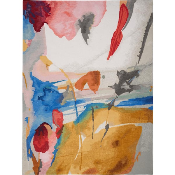 Symmetry Multicolor 9 ft. x 12 ft. Abstract Contemporary Area Rug
