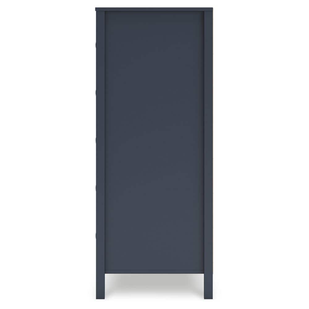 Navy Blue Transitional 5-Drawer Tall Dresser with Levelers
