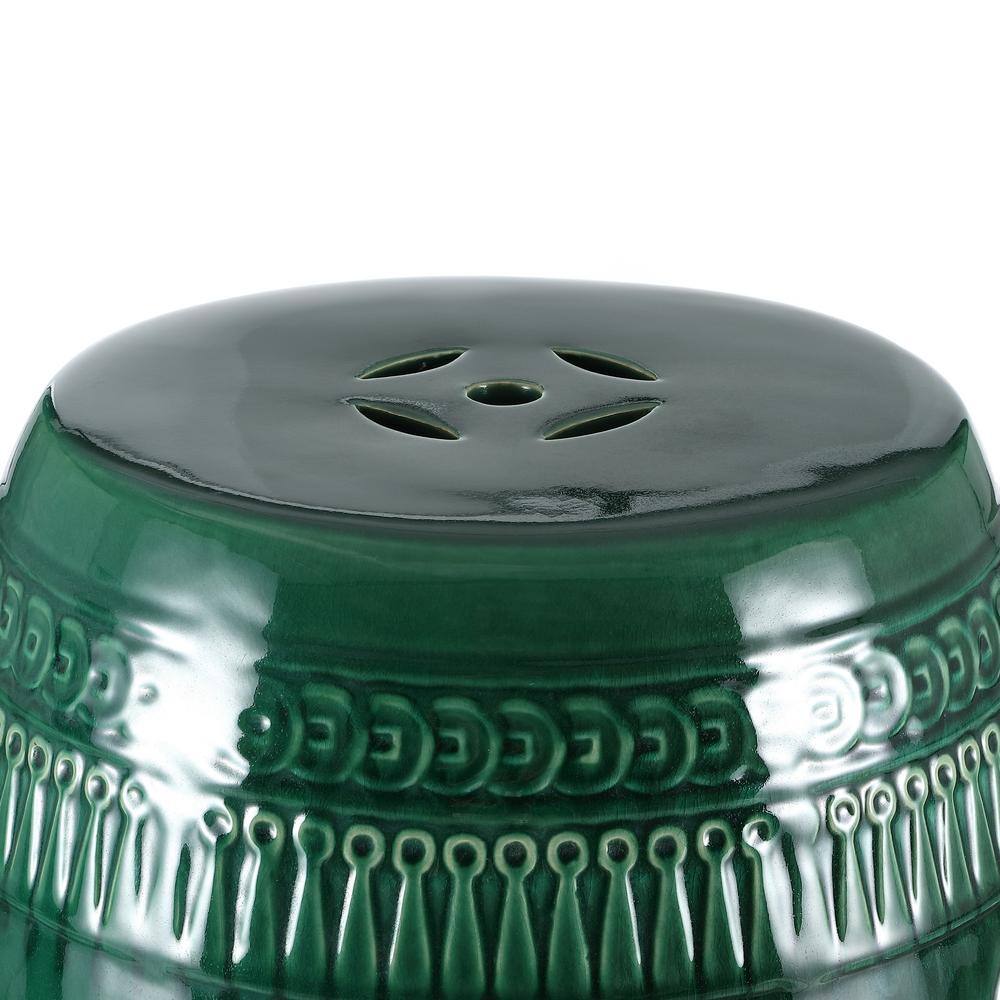 Emerald Green Ceramic Chinese Dragon Garden Stool