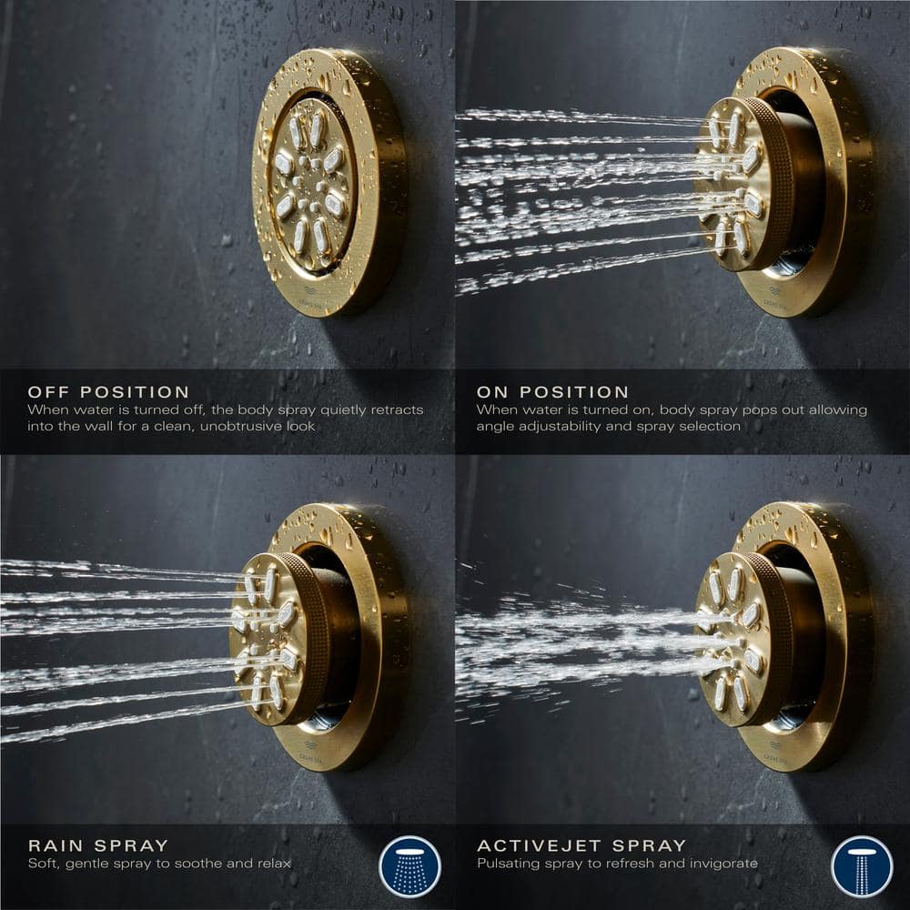 Round Chrome Rainshower Body Spray with Dual Sprays
