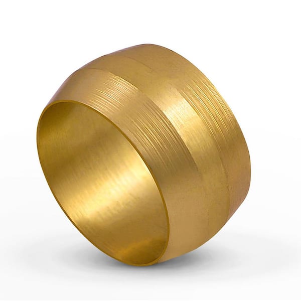1/4 in. OD Compression Sleeve Brass for use with Potable Water, Instrumentation Hydraulic and Pneumatic Systems, 10 Pack