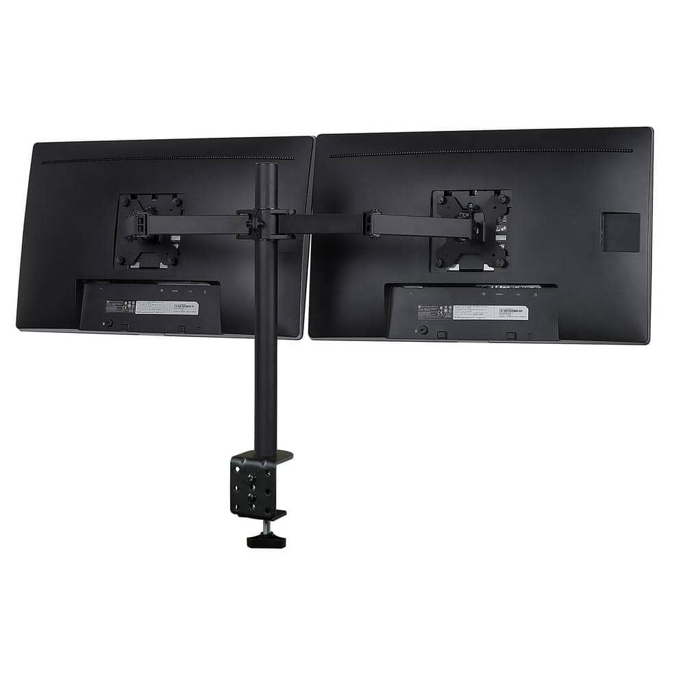 Black Dual Monitor Desk Mount with Adjustable Arms