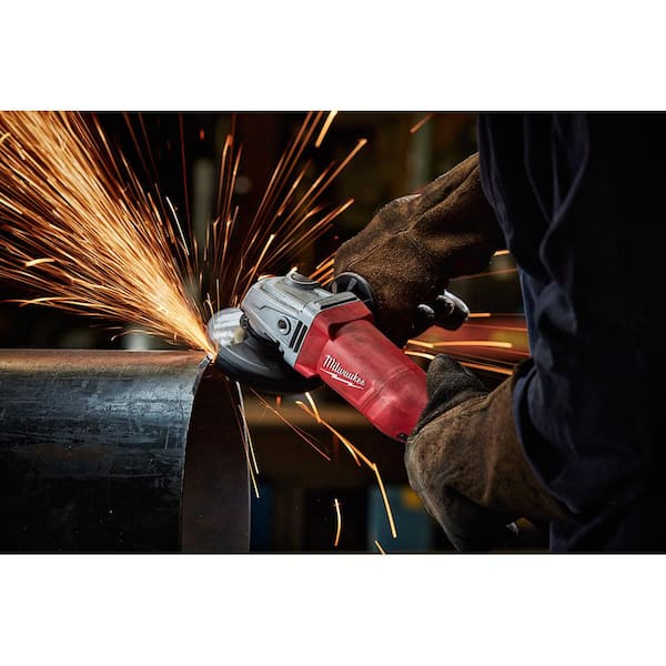 Milwaukee 7 Amp Corded 4-1/2 in. Small Angle Grinder with Sliding 