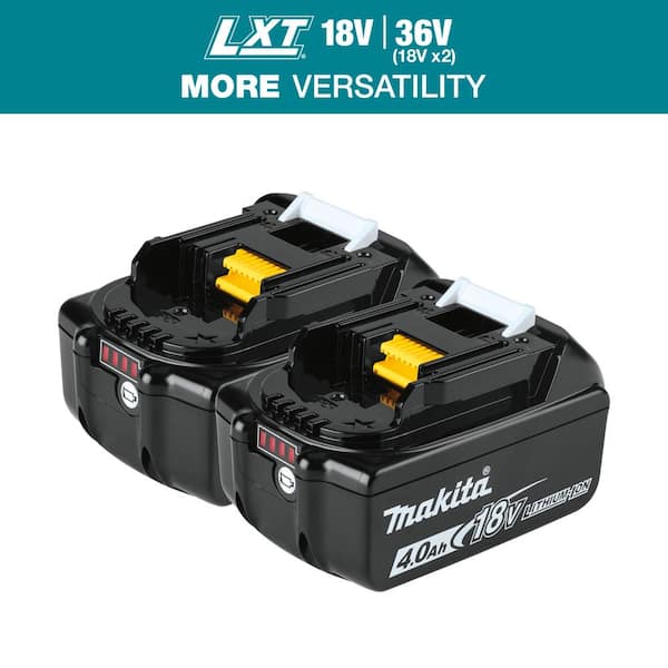 Makita 18V LXT Lithium Ion High Capacity Battery Pack 4.0Ah with LED Charge Level Indicator 2 Pack BL1840B 2 The Home Depot