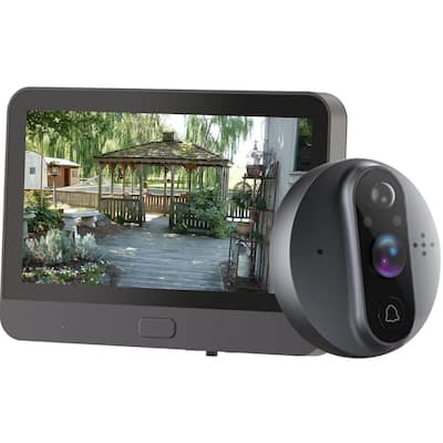 Etokfoks 4.3" LCD Display WiFi Video Doorbell Peephole Camera 1080P  130° Wide Angle Night Vision Motion Detection 2-Way Audio MLSA04-3LT109 -  The Home Depot