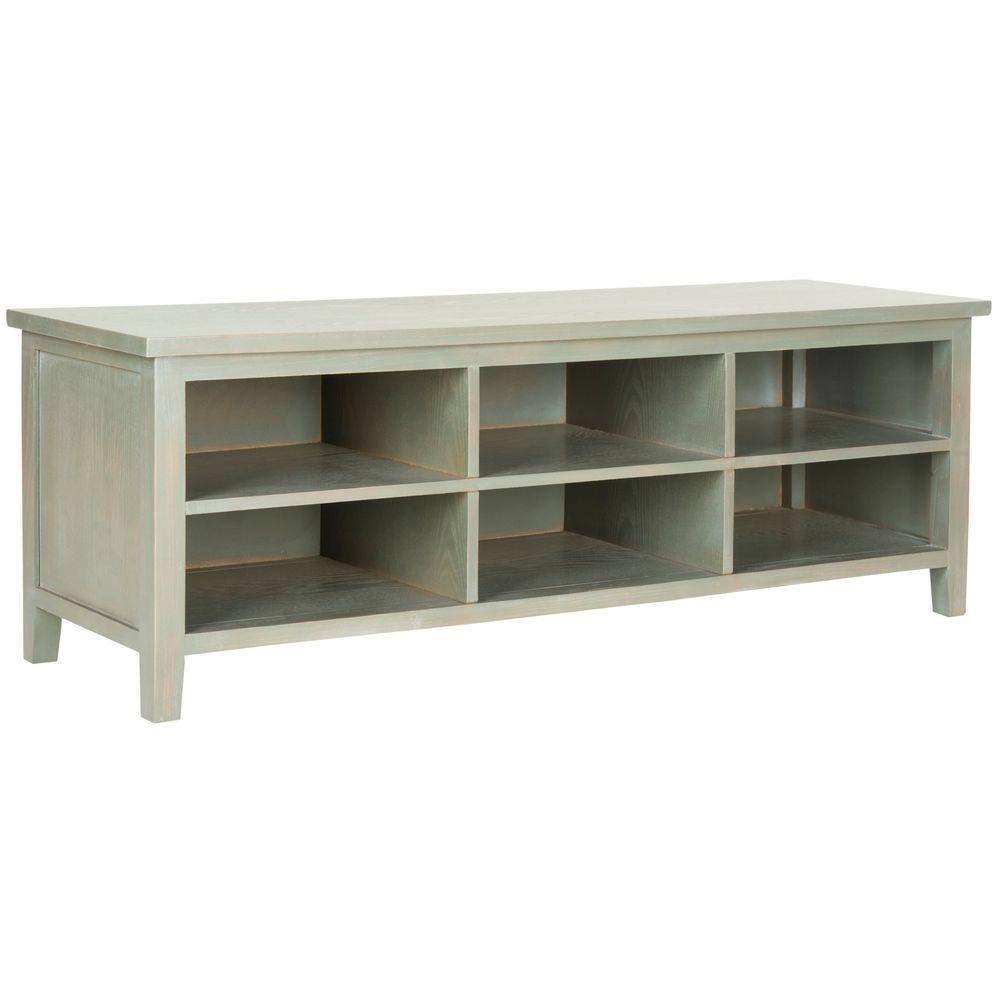 Gray Transitional Kids' Bookshelf with Storage Cubes