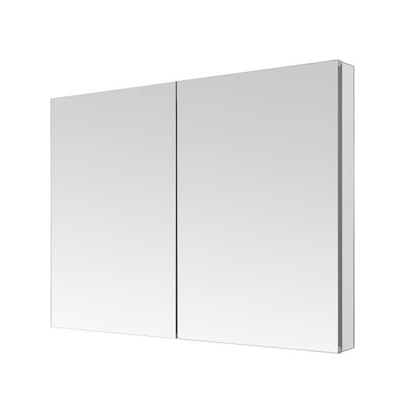 Royale 48 in W x 36 in. H Rectangular Bi-View Medicine Cabinet with Mirror Defogger and 3X Removeable Magnifying Mirror