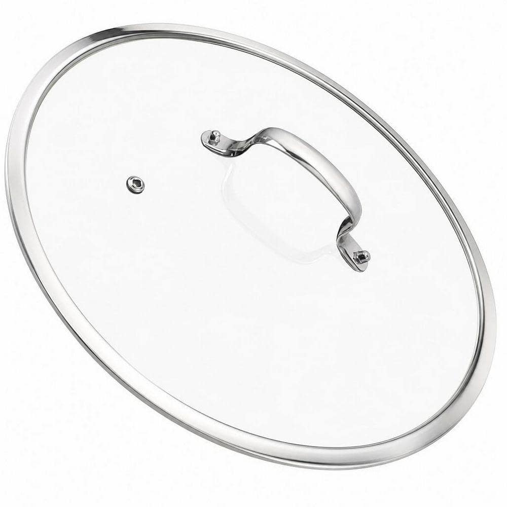 Wudkey 13.3 in. Tempered Clear Glass Lids, Stainless Steel