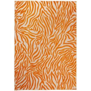 Aloha Orange doormat 3 ft. x 4 ft. Animal Print Contemporary Indoor/Outdoor Patio Kitchen Area Rug