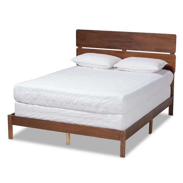 Baxton Studio Anthony Walnut Full Panel Bed